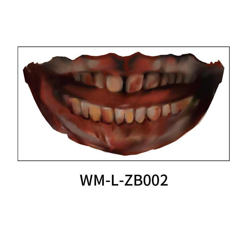 Halloween Mouth Tattoo Stickers Party Horror