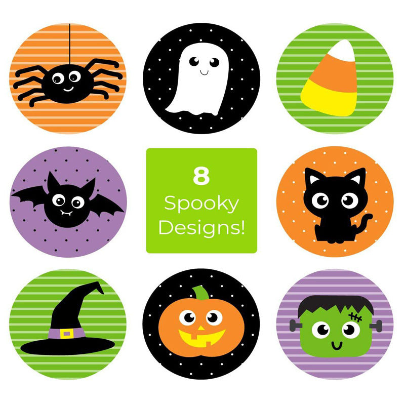 8 Kinds Of Cartoon Spider Bat Hat Halloween Stickers Tags