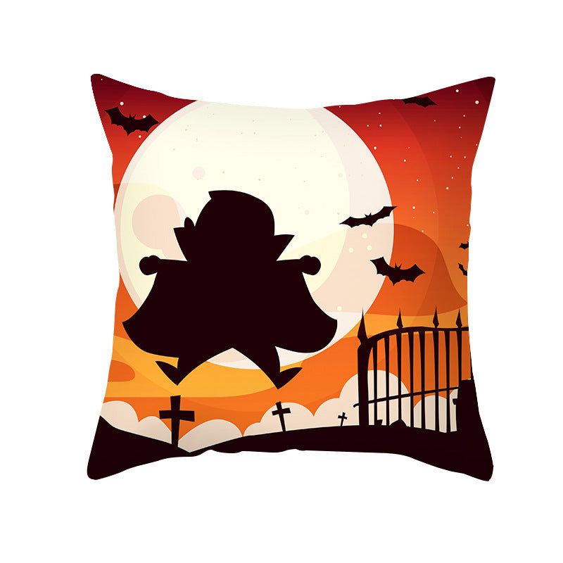 Home Cartoon Halloween Velvet Pumpkin Head Pillowcase