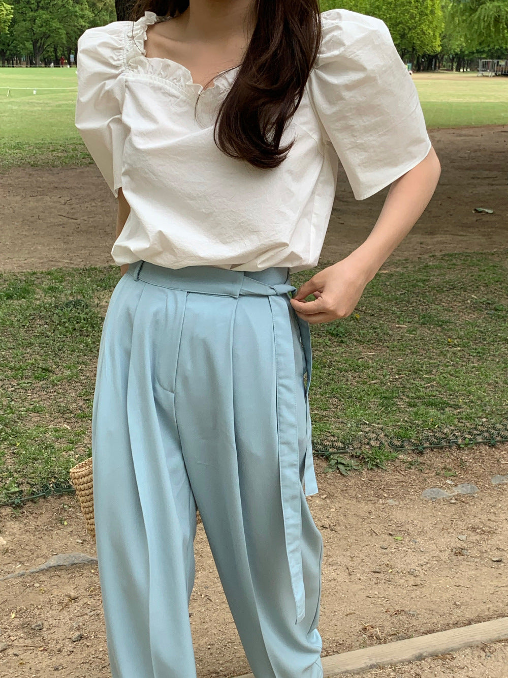 New Wide-leg Pants Women's High Waist Drooping Suit Pants Loose