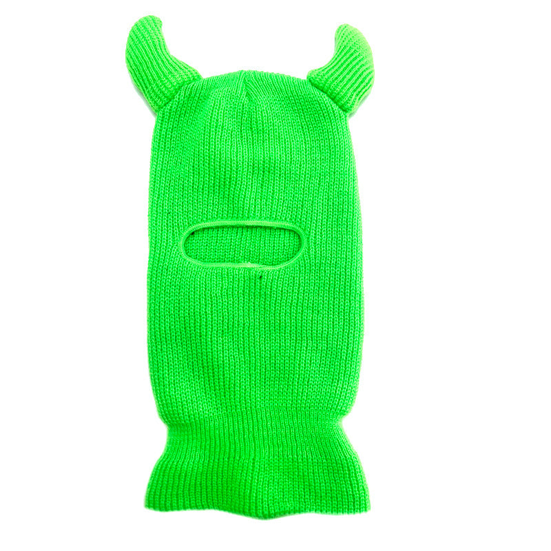 Halloween Wool Hat Horn Single Hole Headgear
