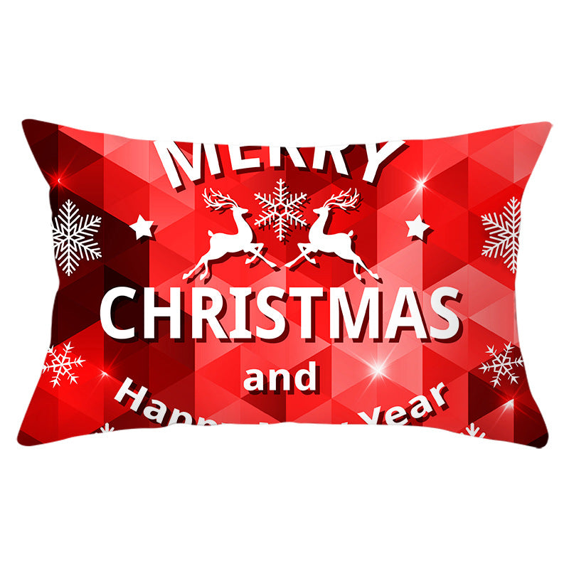 Christmas peach leather pillowcase