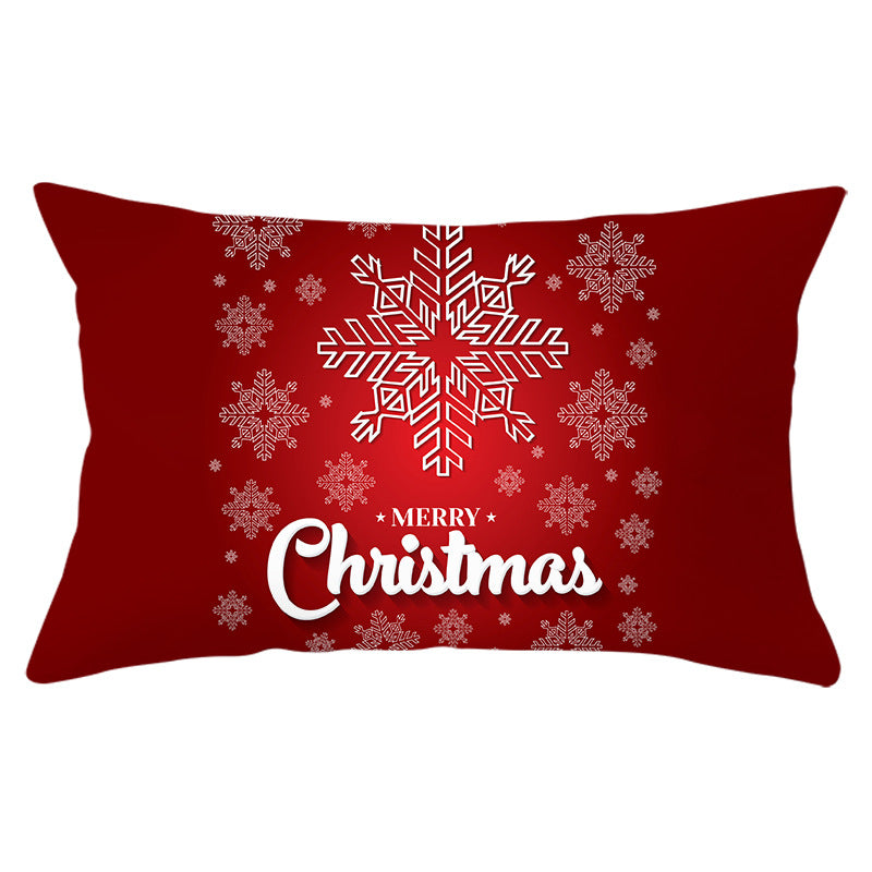 Christmas peach leather pillowcase