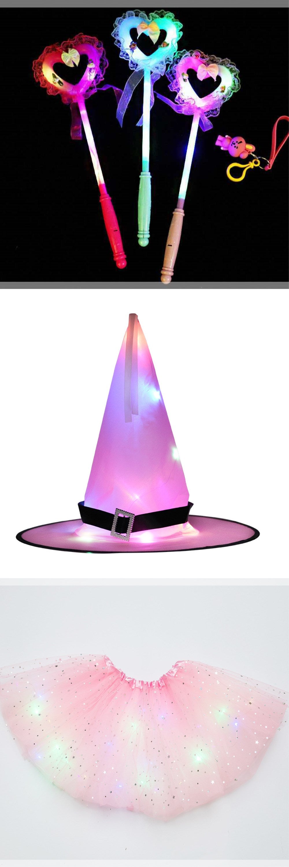 Magical & Luminous LED Princess Halloween Tutu Skirt Sequins Shiny Skirt