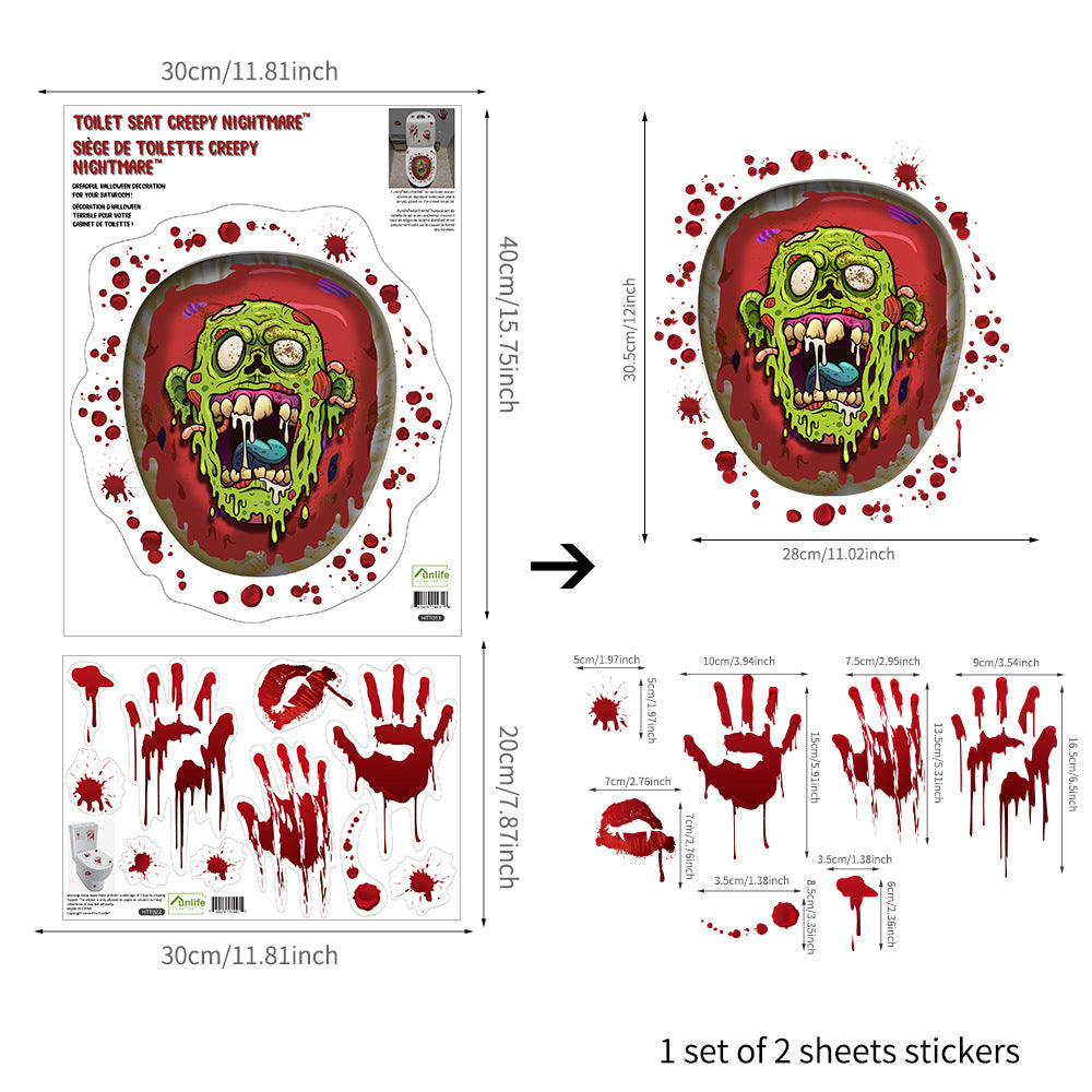 Halloween Series Theme Hotel Toilet Toilet Stickers