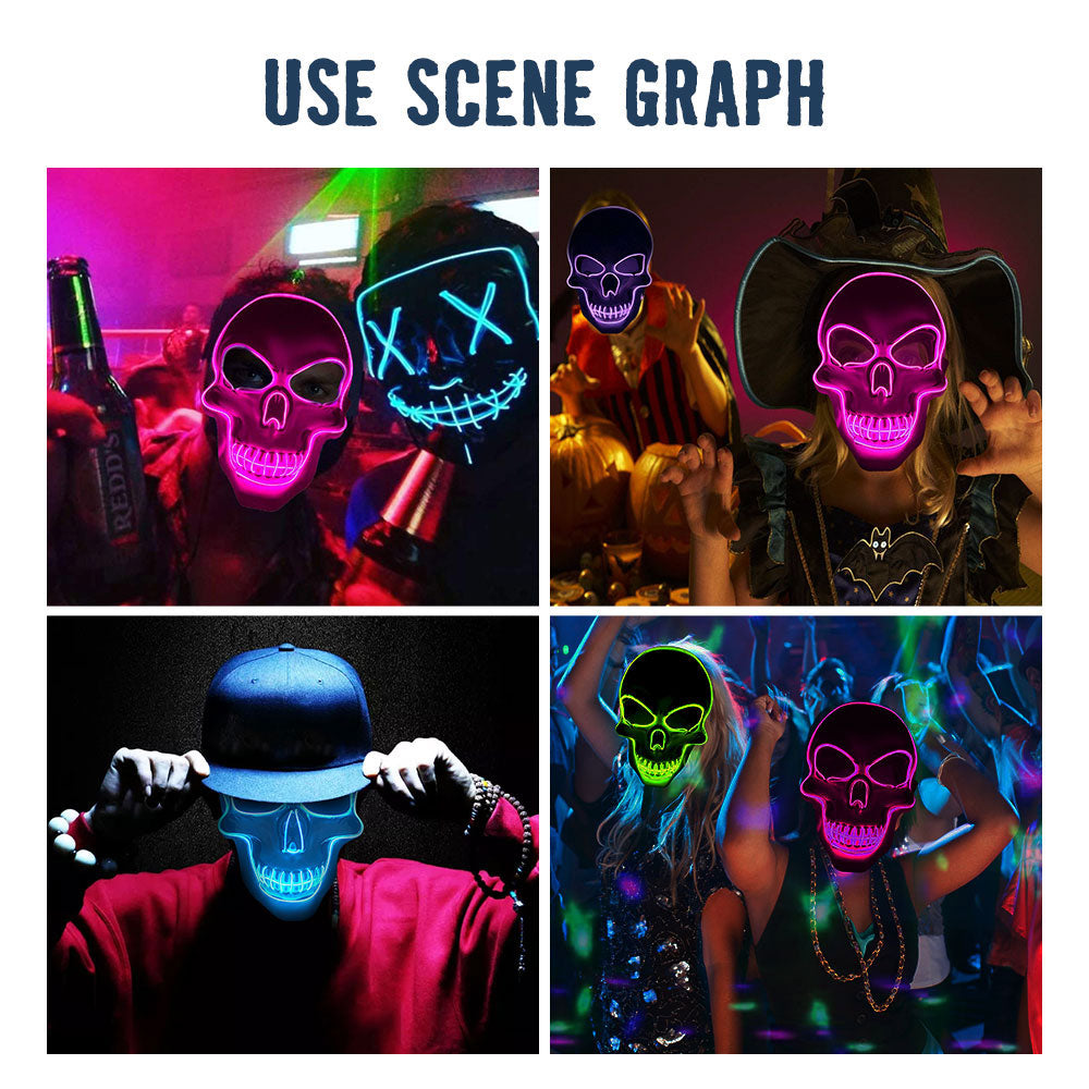 Halloween LED skull glowing mask