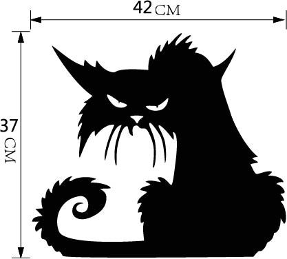 Halloween black cat glass window back carved wall sticker