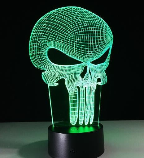 3D LED Color Night Light Changing Lamp Halloween Skull Light Acrylic 3D Hologram Illusion Desk Lamp For Kids Gift Dropship