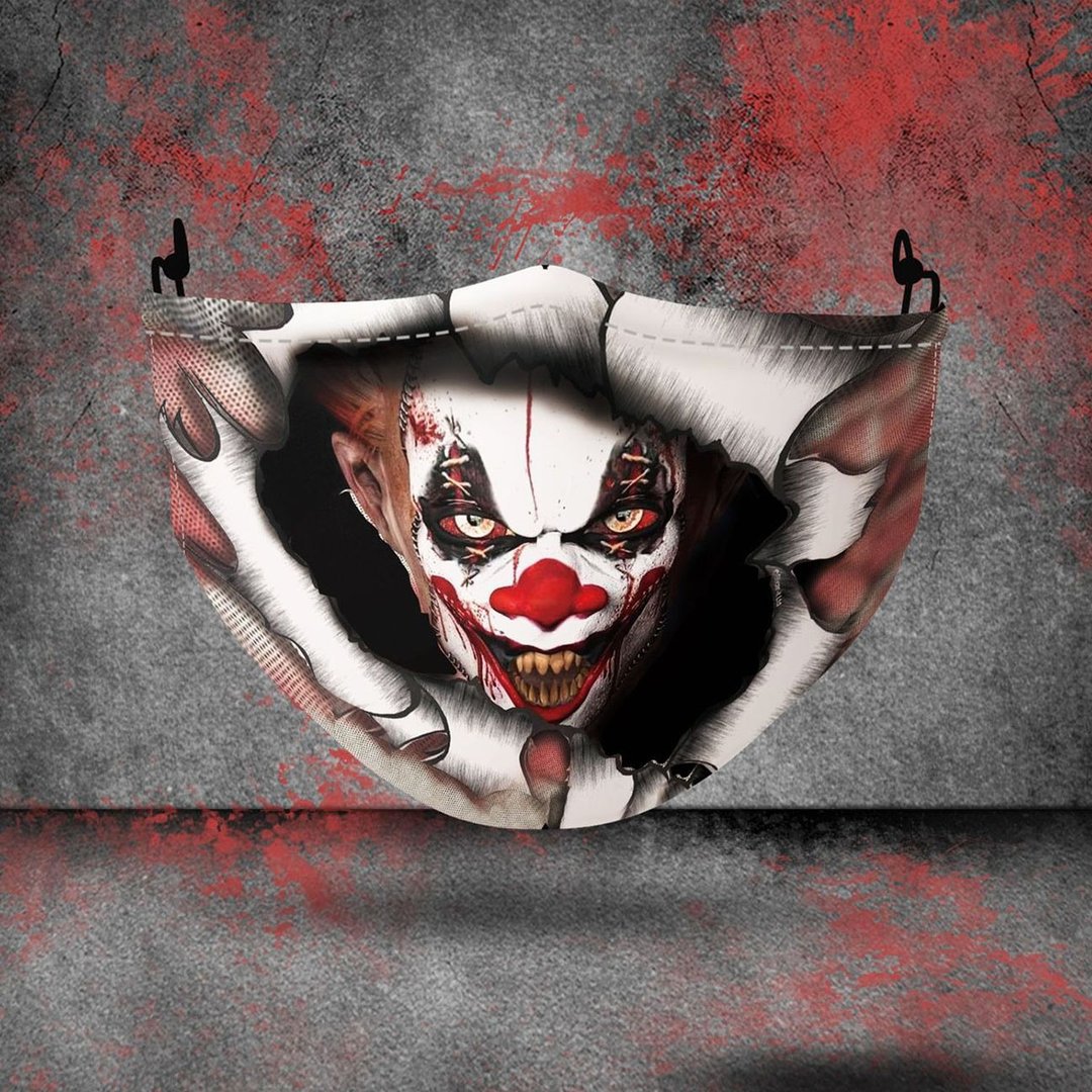 3D Halloween horror style digital printing dustproof protective mask