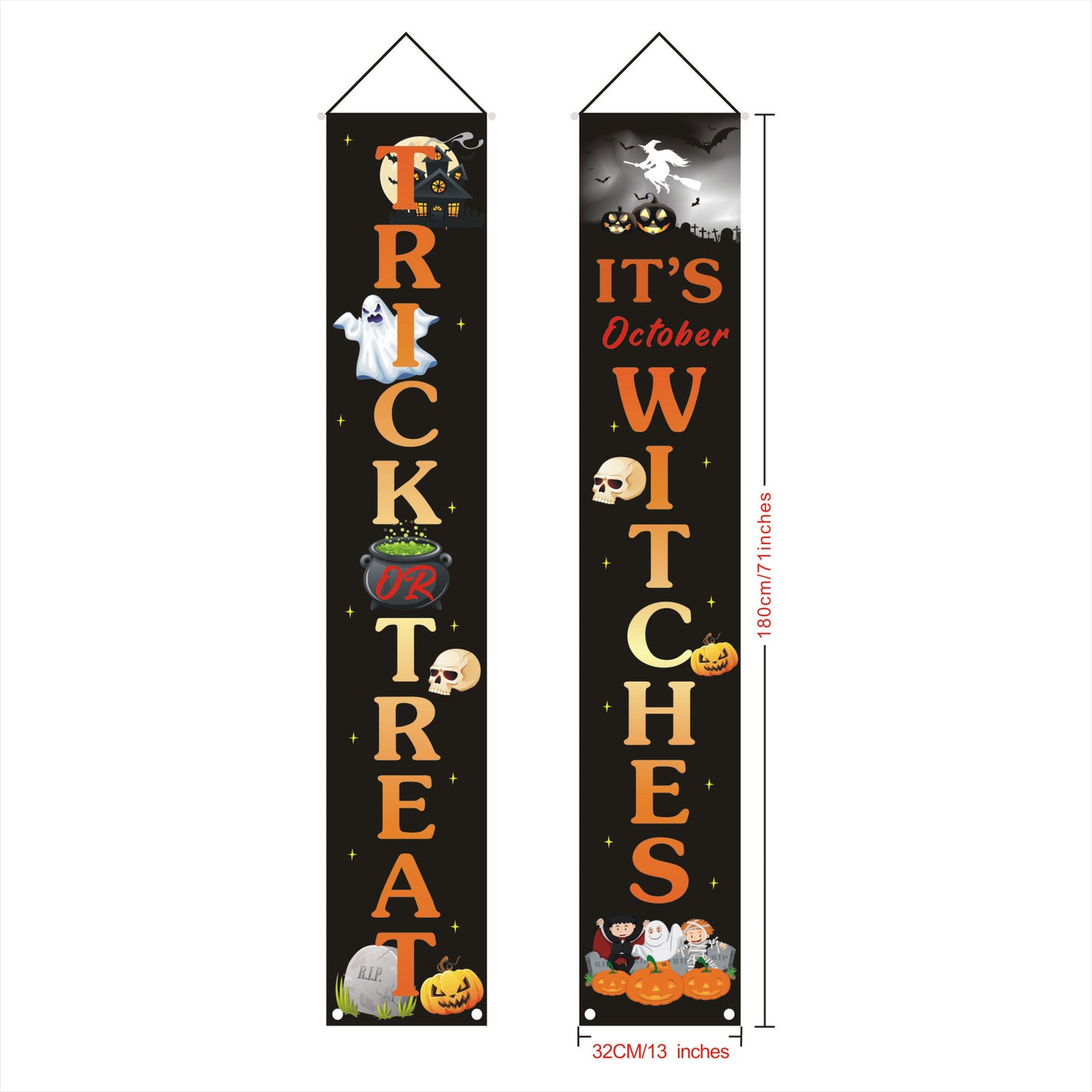 Halloween Door Curtain Couplet Banner