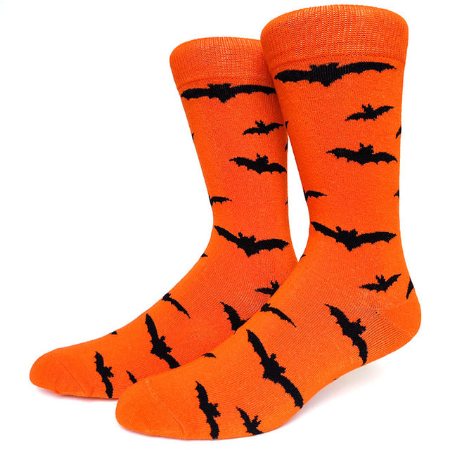NEW Halloween Socks Pumpkin Bat Human Skeleton