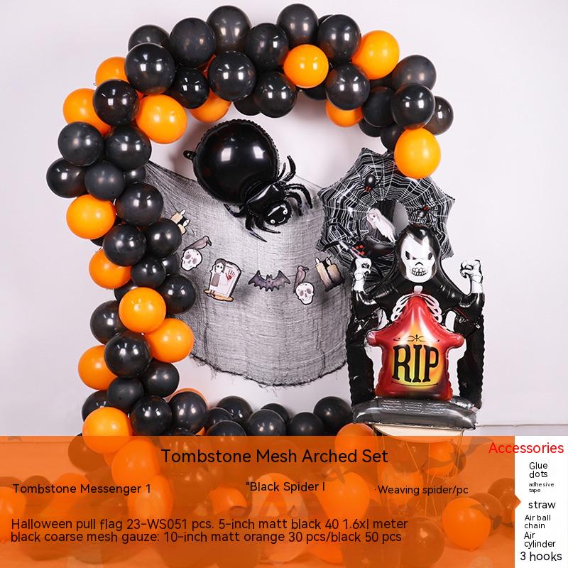 Halloween Balloon Chain Set Spider Skull