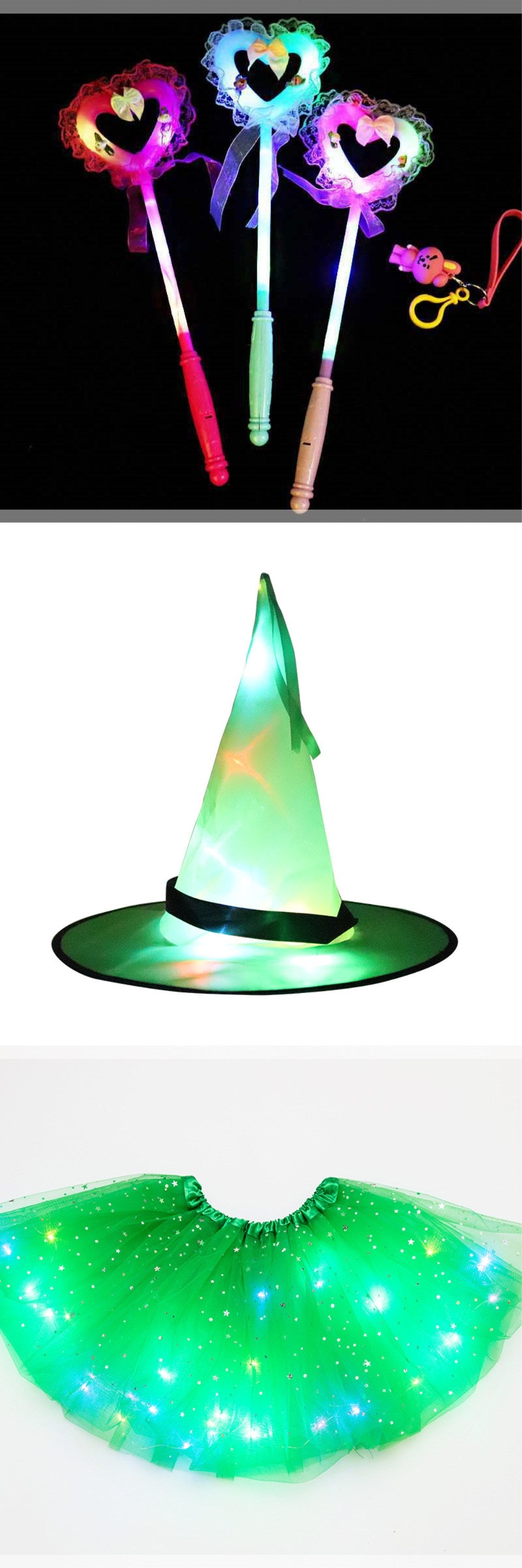 Magical & Luminous LED Princess Halloween Tutu Skirt Sequins Shiny Skirt