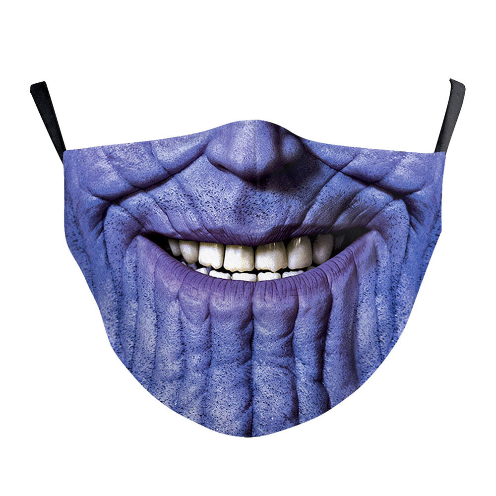 3D Halloween horror style digital printing dustproof protective mask