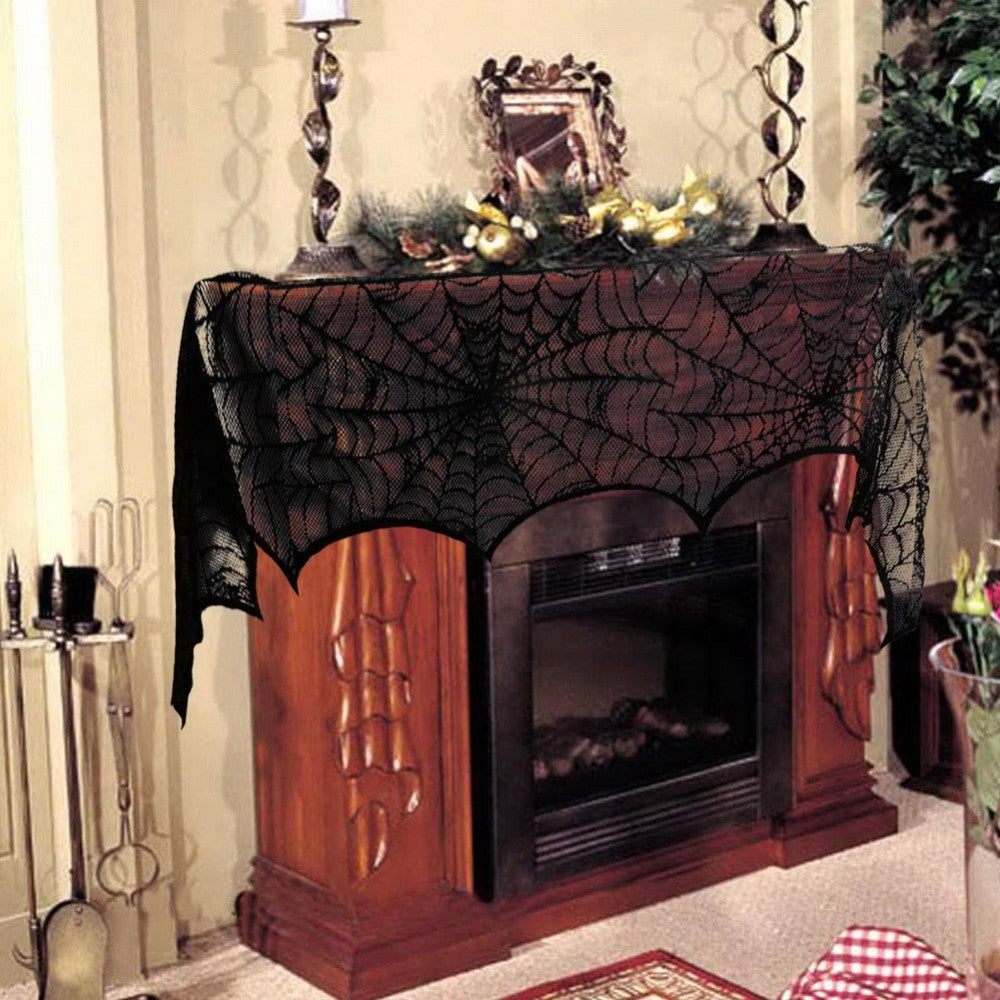 Halloween lace fireplace cloth