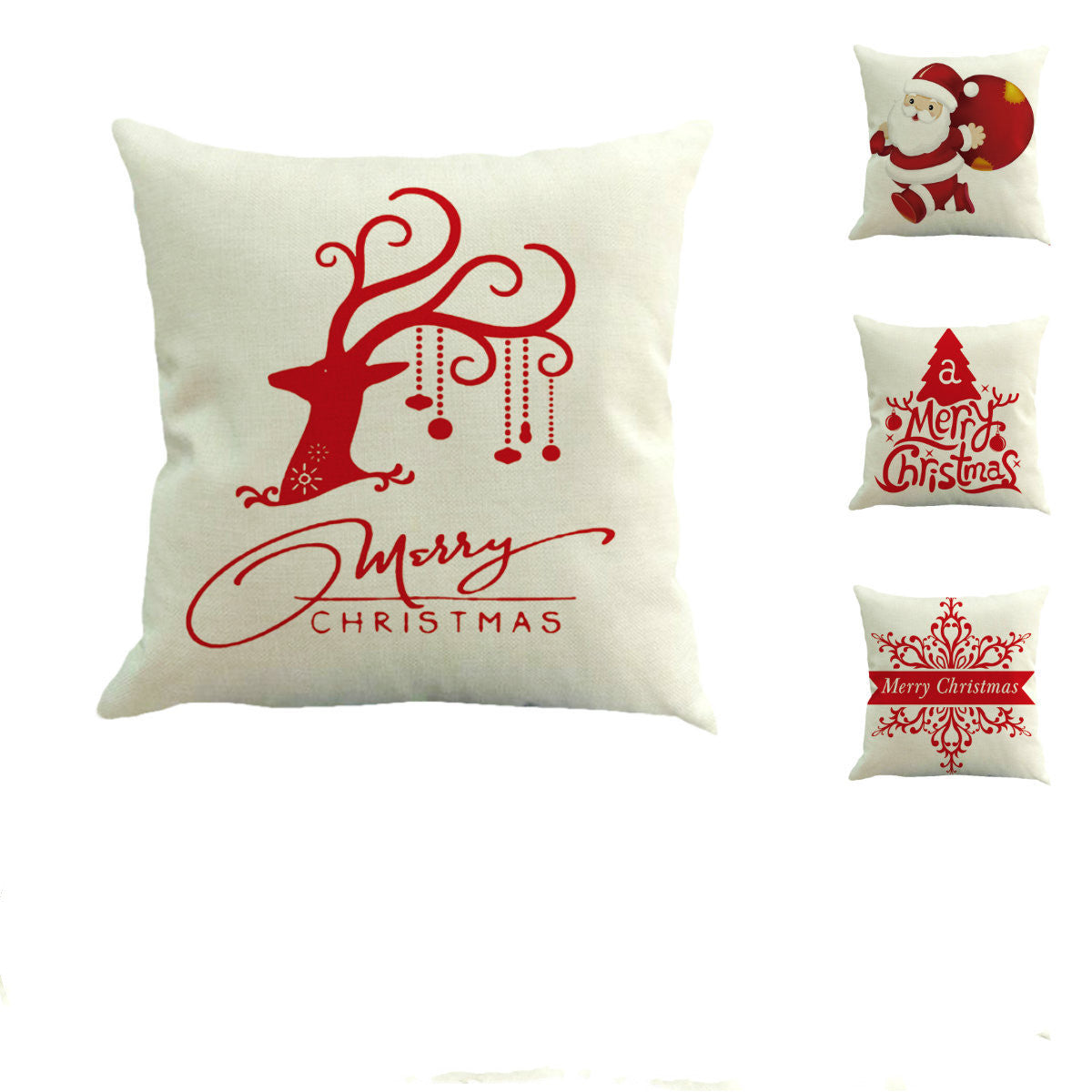 Christmas linen pillowcase