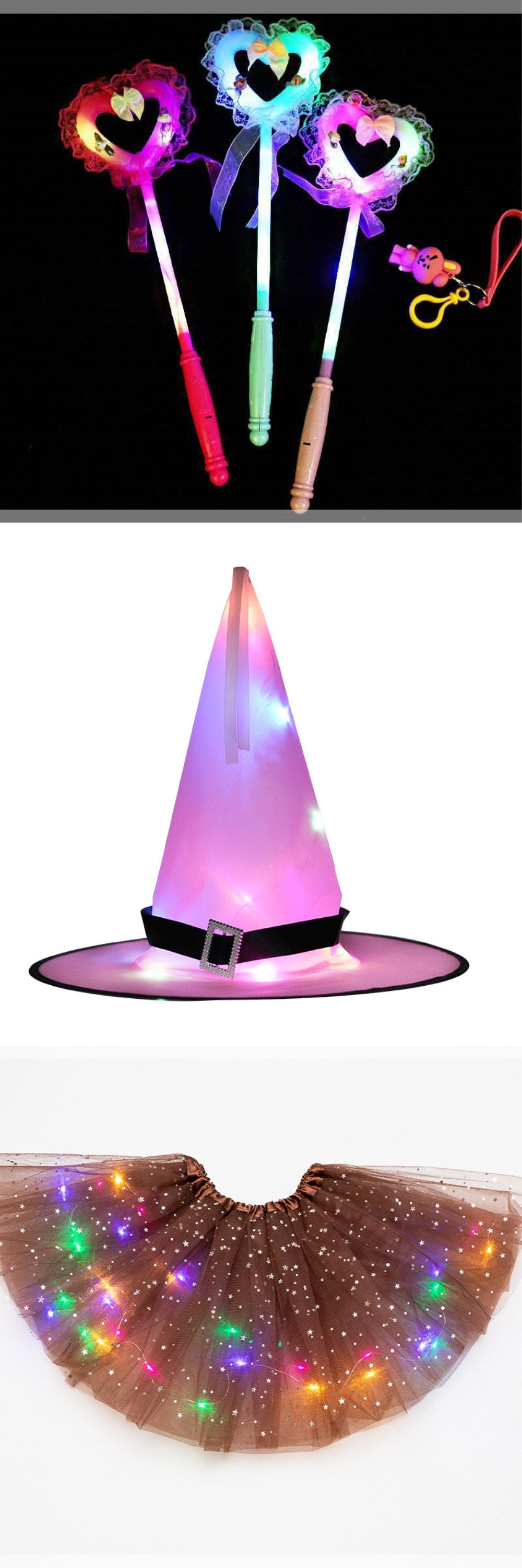 Magical & Luminous LED Princess Halloween Tutu Skirt Sequins Shiny Skirt