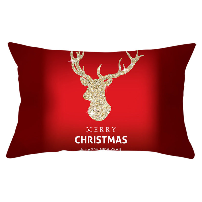 Christmas peach leather pillowcase