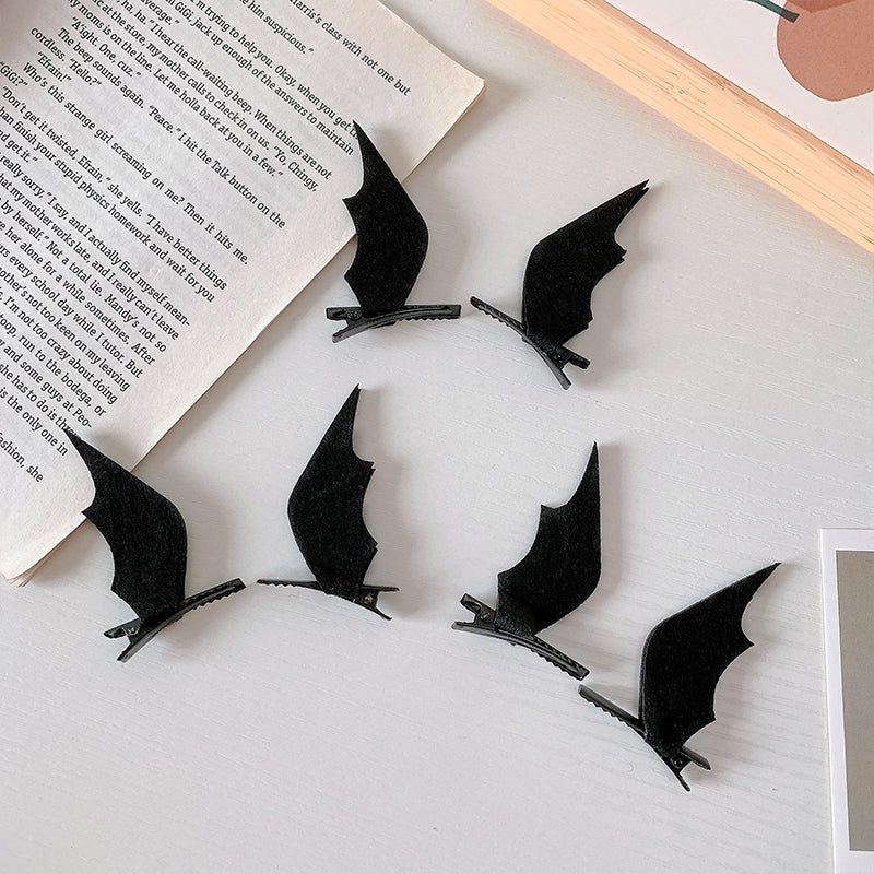 Halloween Funny Devil Black Bat Wings Hairpin