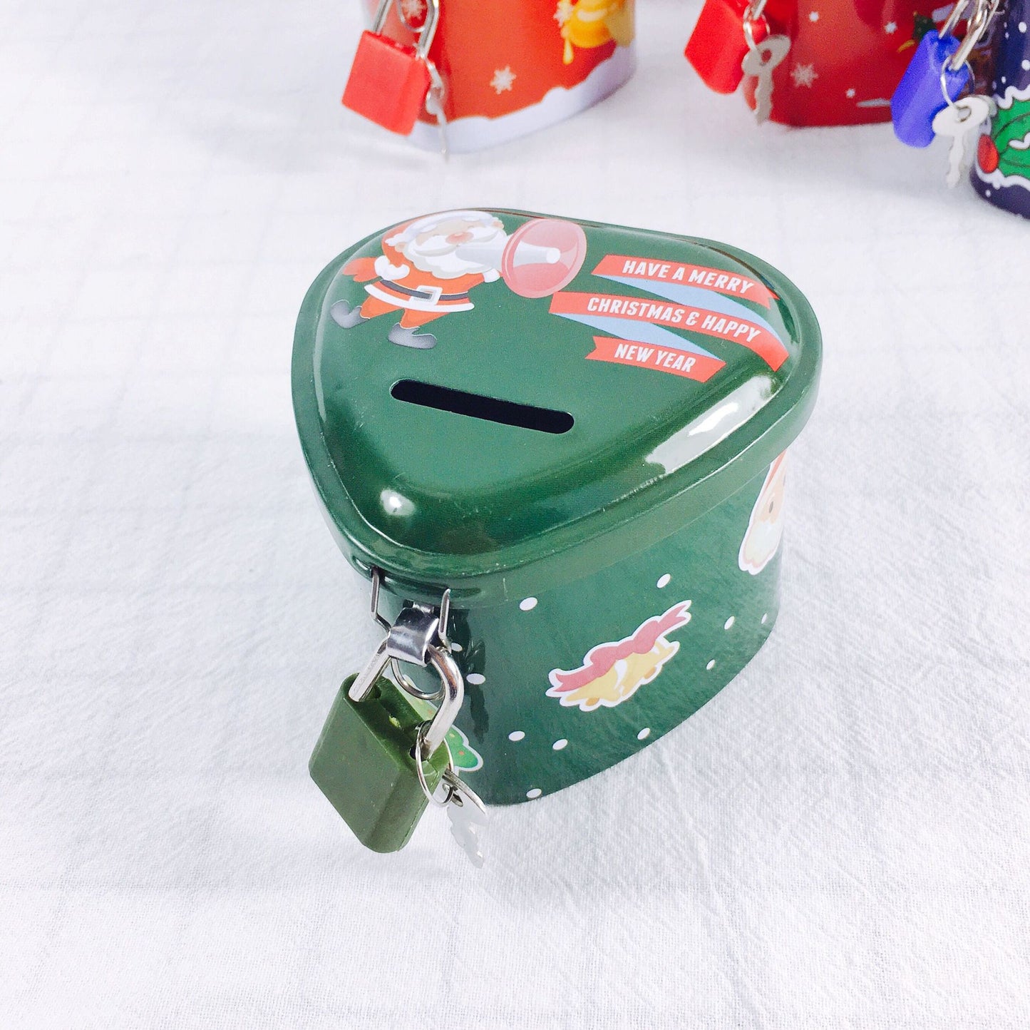 Heart-Shaped Christmas Piggy Bank Christmas Supplies School Gifts
