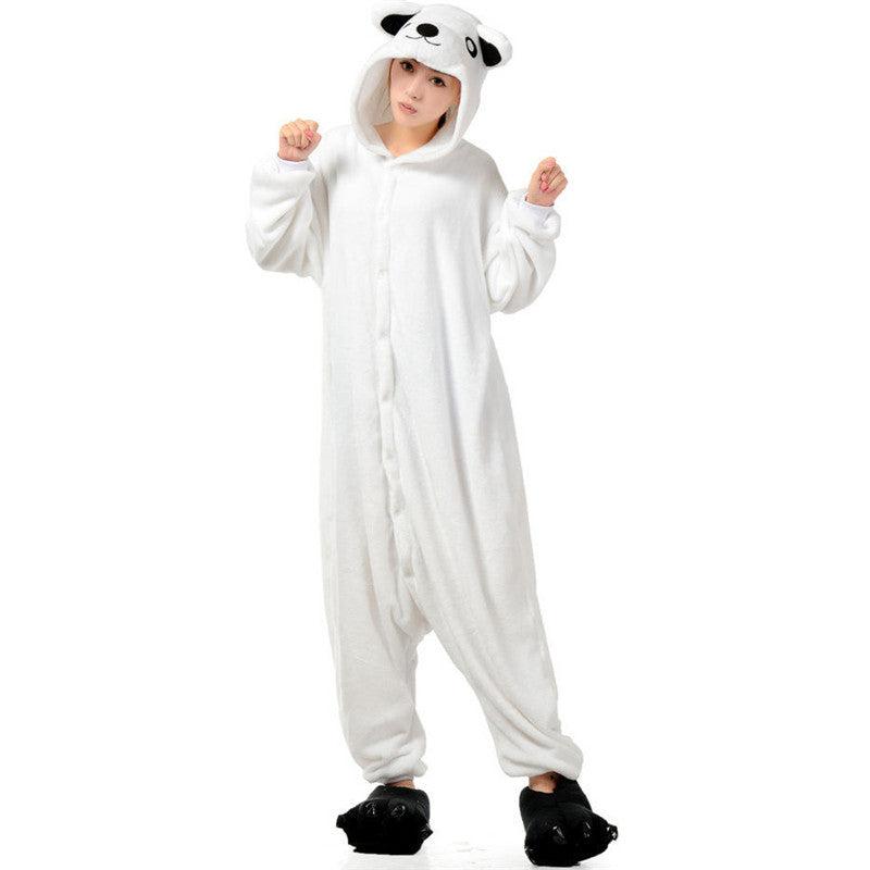 Couple Cartoon One-piece Pajamas Home Service Costumes