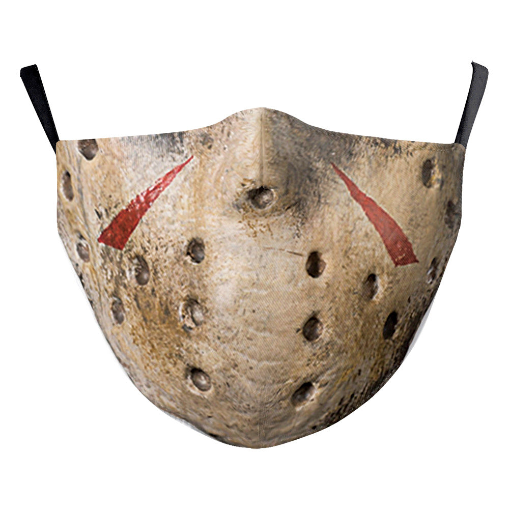 3D Halloween horror style digital printing dustproof protective mask