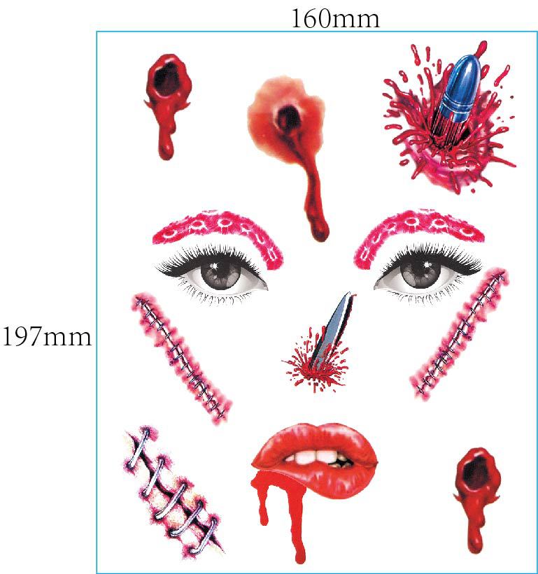 European And American Halloween Face Tattoo Stickers Day Of The Dead
