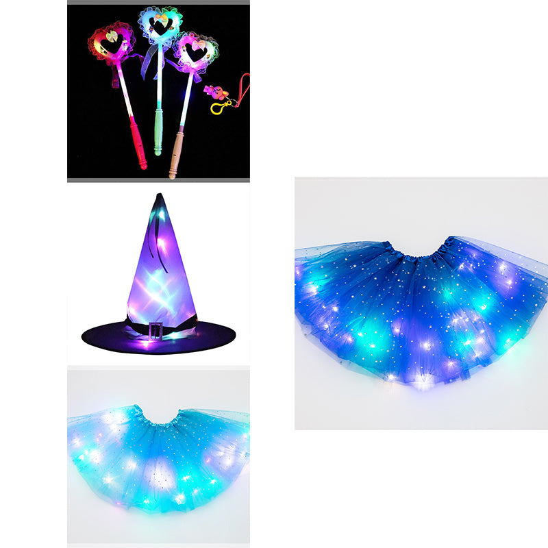 Magical & Luminous LED Princess Halloween Tutu Skirt Sequins Shiny Skirt