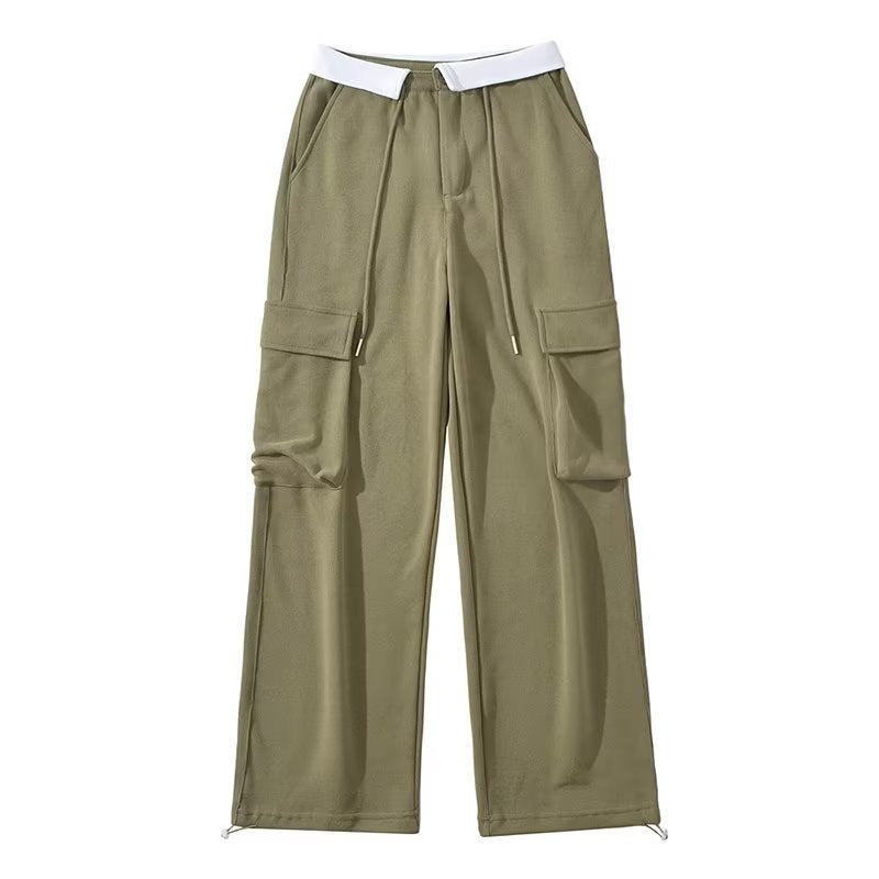 Hot Girl Loose Waist Straight Casual Pants For Women