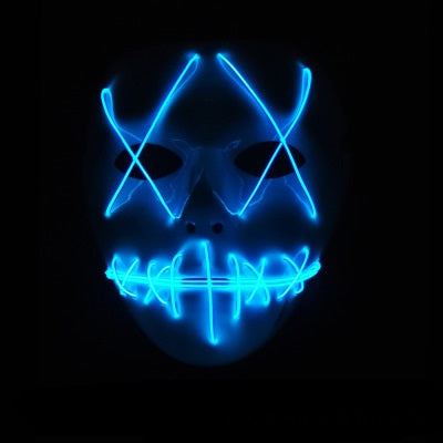 Halloween Horror Slit Mouth And Crosseye LED Plastic Glowing Mask