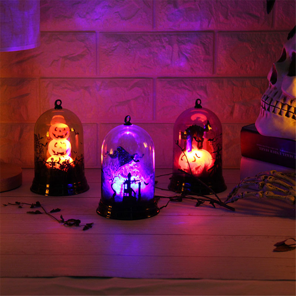 Halloween Pumpkin Lantern Witch Lamp Scene Layout Desk Decoration Pumpkin Lights Halloween Party Bar Decoration