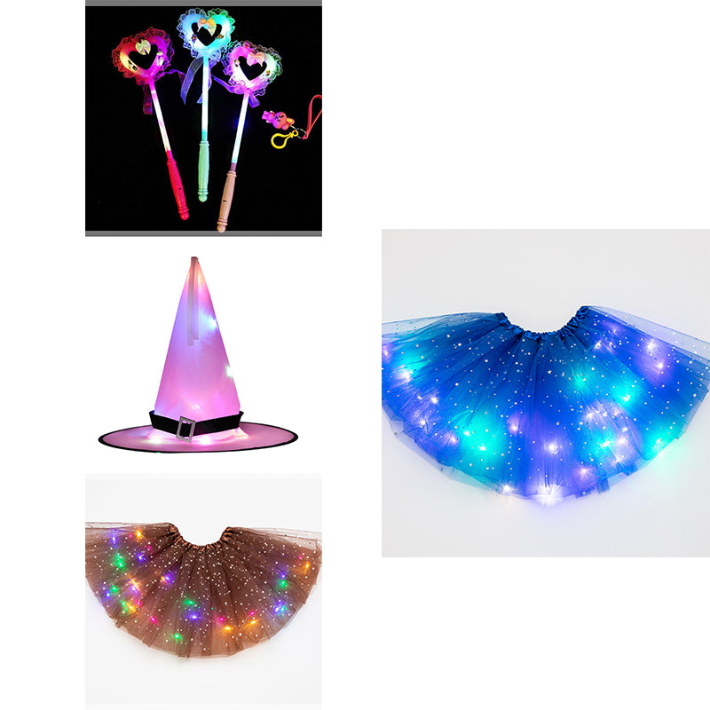 Magical & Luminous LED Princess Halloween Tutu Skirt Sequins Shiny Skirt