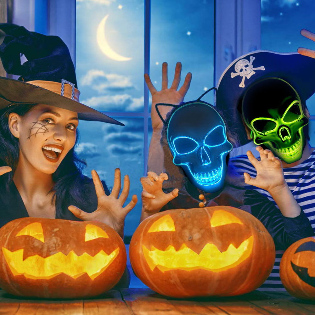 Halloween LED skull glowing mask
