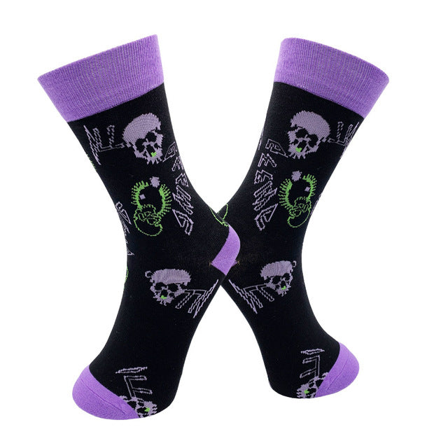 NEW Halloween Socks Pumpkin Bat Human Skeleton