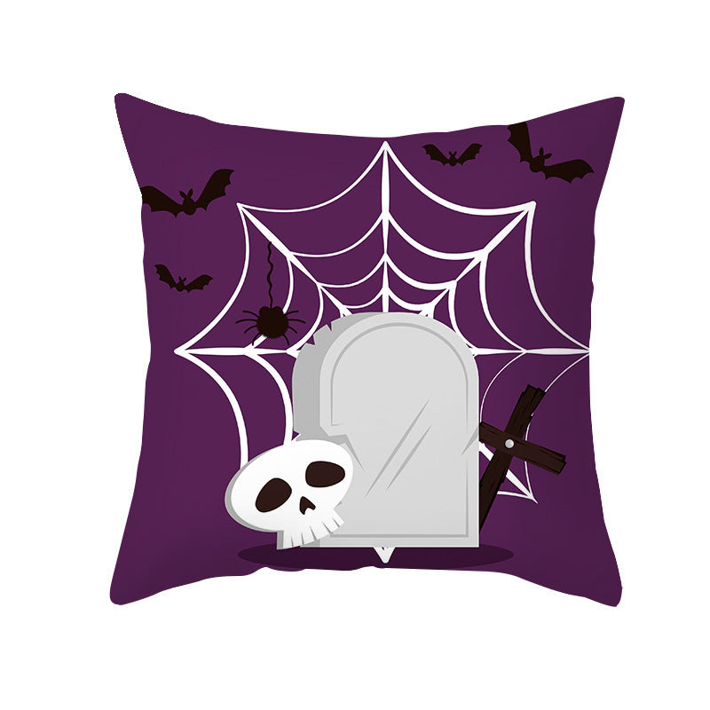 Home Cartoon Halloween Velvet Pumpkin Head Pillowcase
