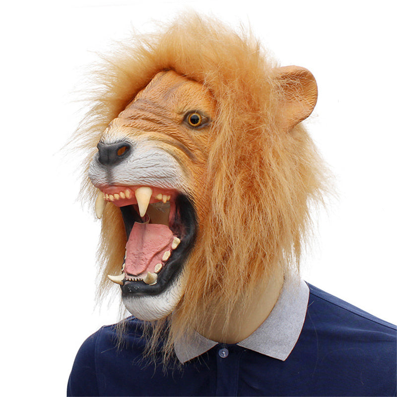 Halloween Prom Play Cute Lion Latex Mask