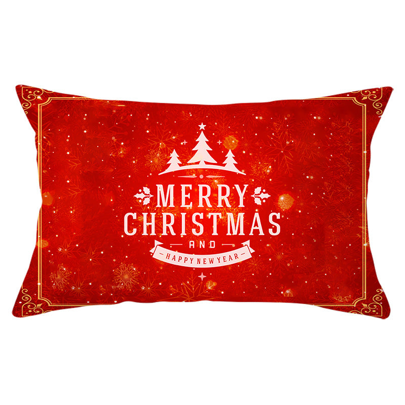 Christmas peach leather pillowcase