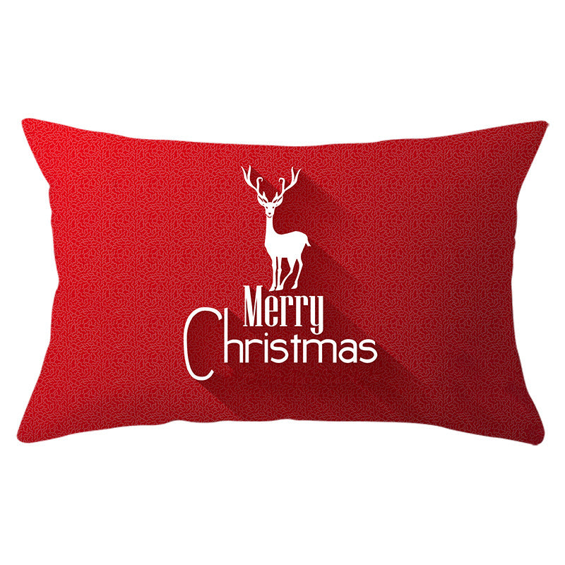 Christmas peach leather pillowcase