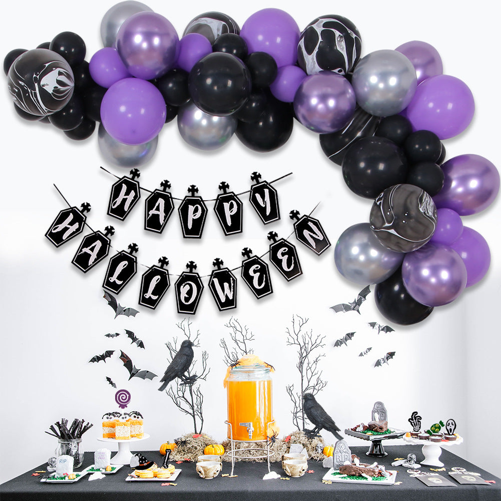 Scene Layout Latex Aluminum Film Combination Halloween Balloon Chain