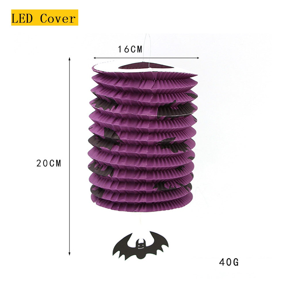 Halloween Pumpkin Paper Lantern Scene Props Ghost Festival Products KTV Bar Window Layout LED Lampshade Decoration