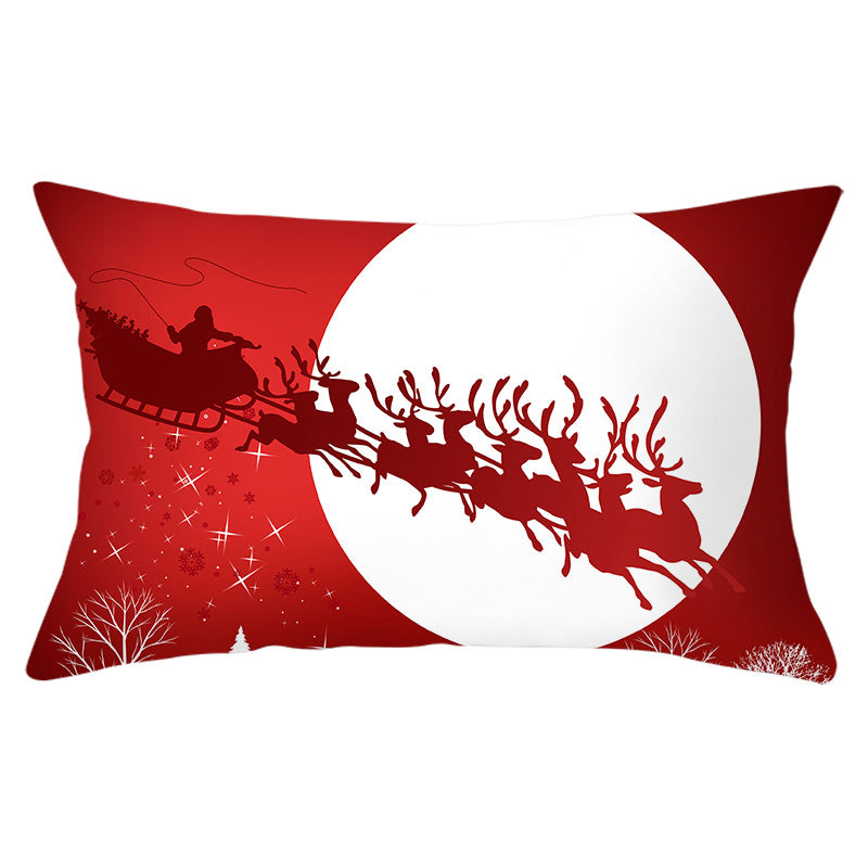 Christmas peach leather pillowcase