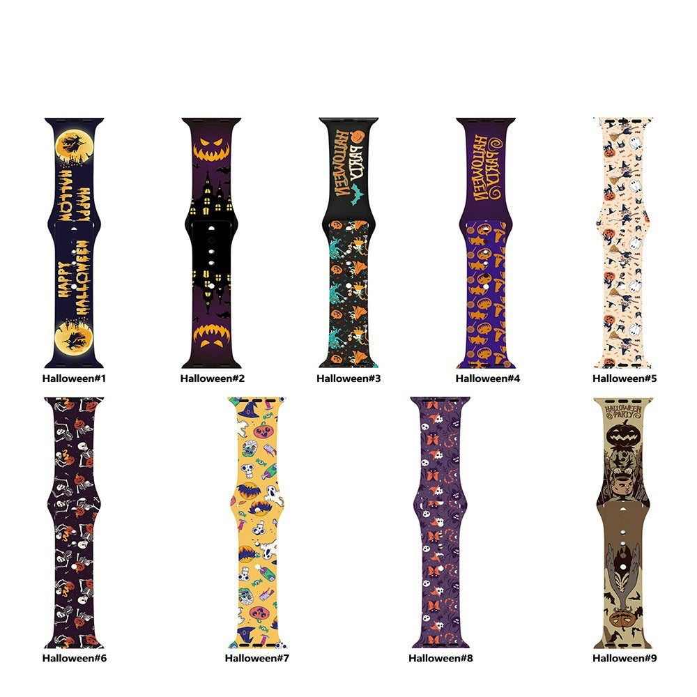 Halloween Series Color Printed Silicone Sports Strap