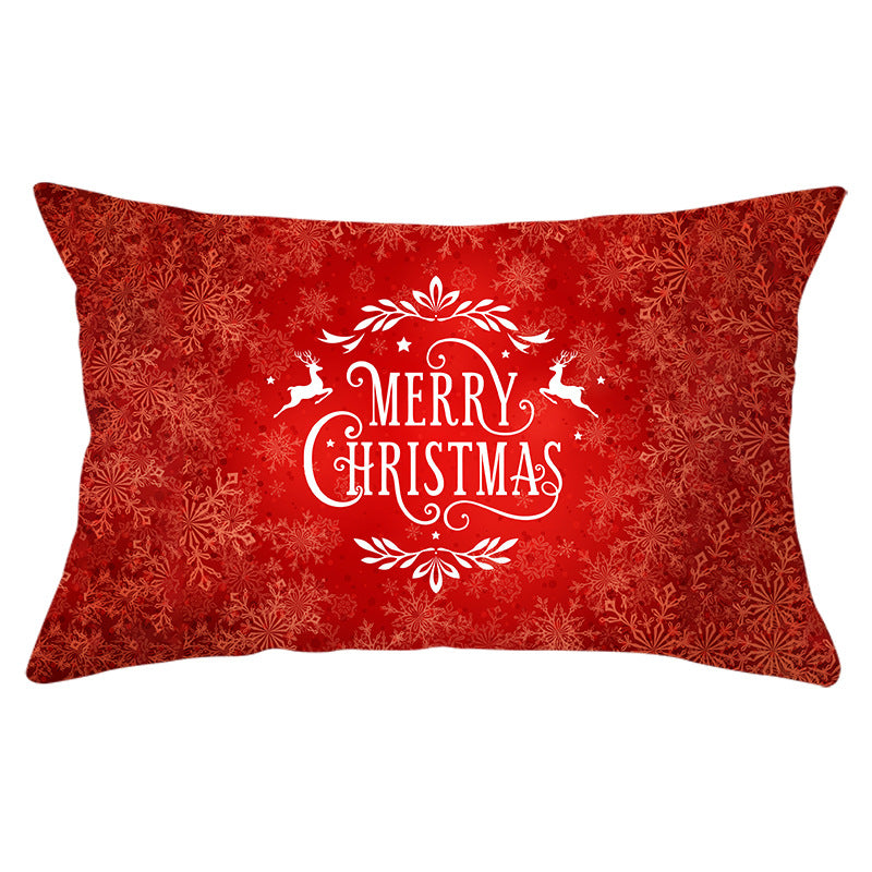 Christmas peach leather pillowcase