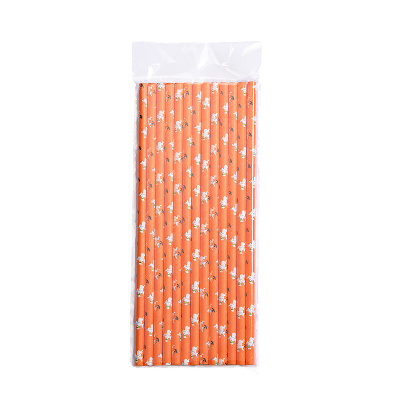 Halloween Party Paper Disposable Straw