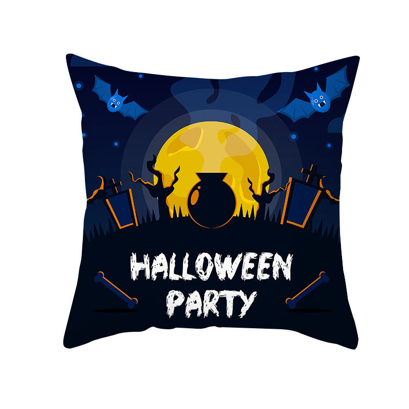Home Cartoon Halloween Velvet Pumpkin Head Pillowcase