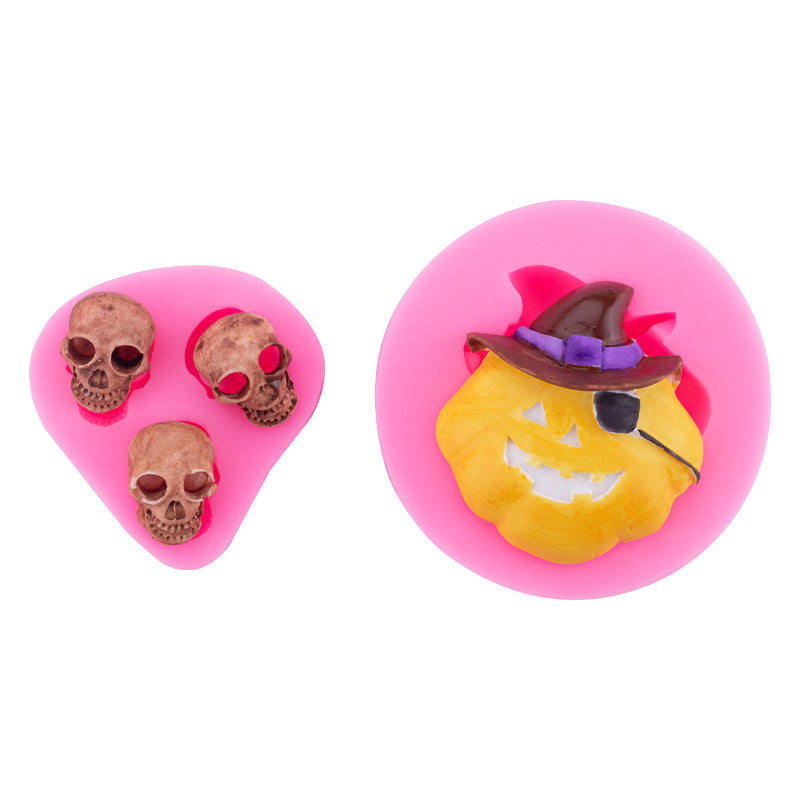 Halloween Pumpkin Head Skull Silicone Mould