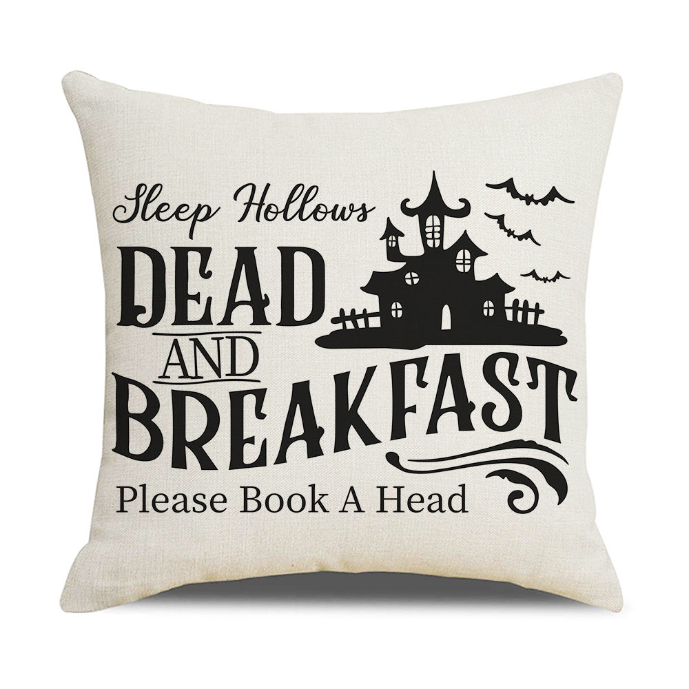 Halloween New Pumpkin English Alphabet Cartoon Car Sofa Cushion Waist Pillowcase