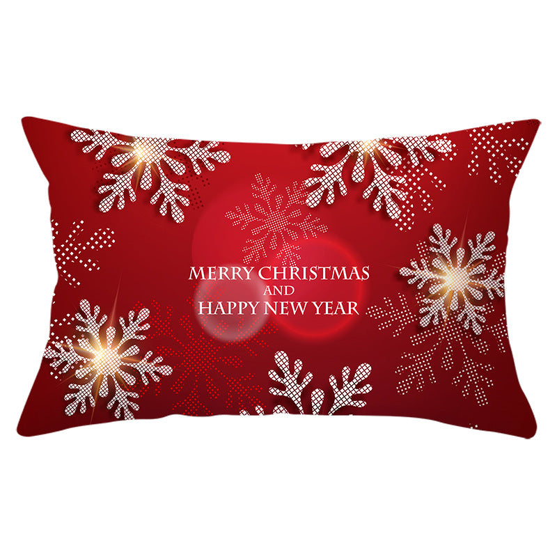 Christmas peach leather pillowcase