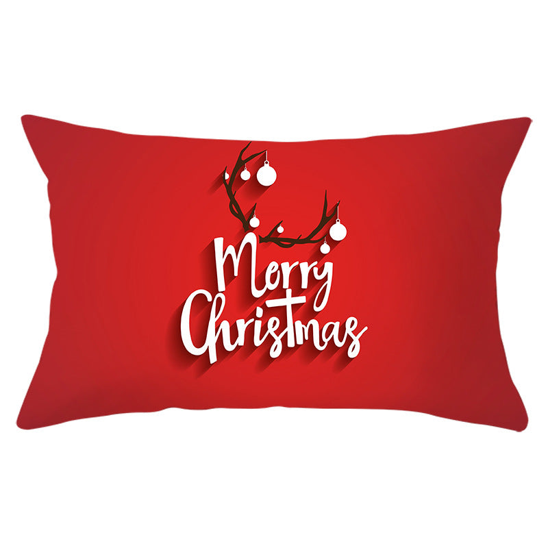 Christmas peach leather pillowcase