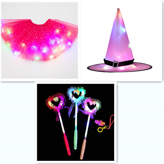 Magical & Luminous LED Princess Halloween Tutu Skirt Sequins Shiny Skirt